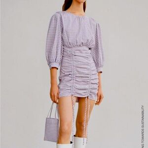 ZARA Gingham corduroy dress
